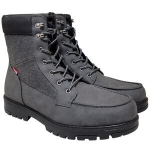 Levi's Men Arizona Moc Neo Combat Boots Size US 11M Charcoal Grey / Black